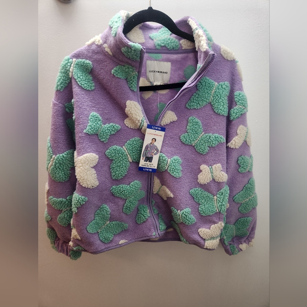 Lucybear Purple and Green Fleece Jacket